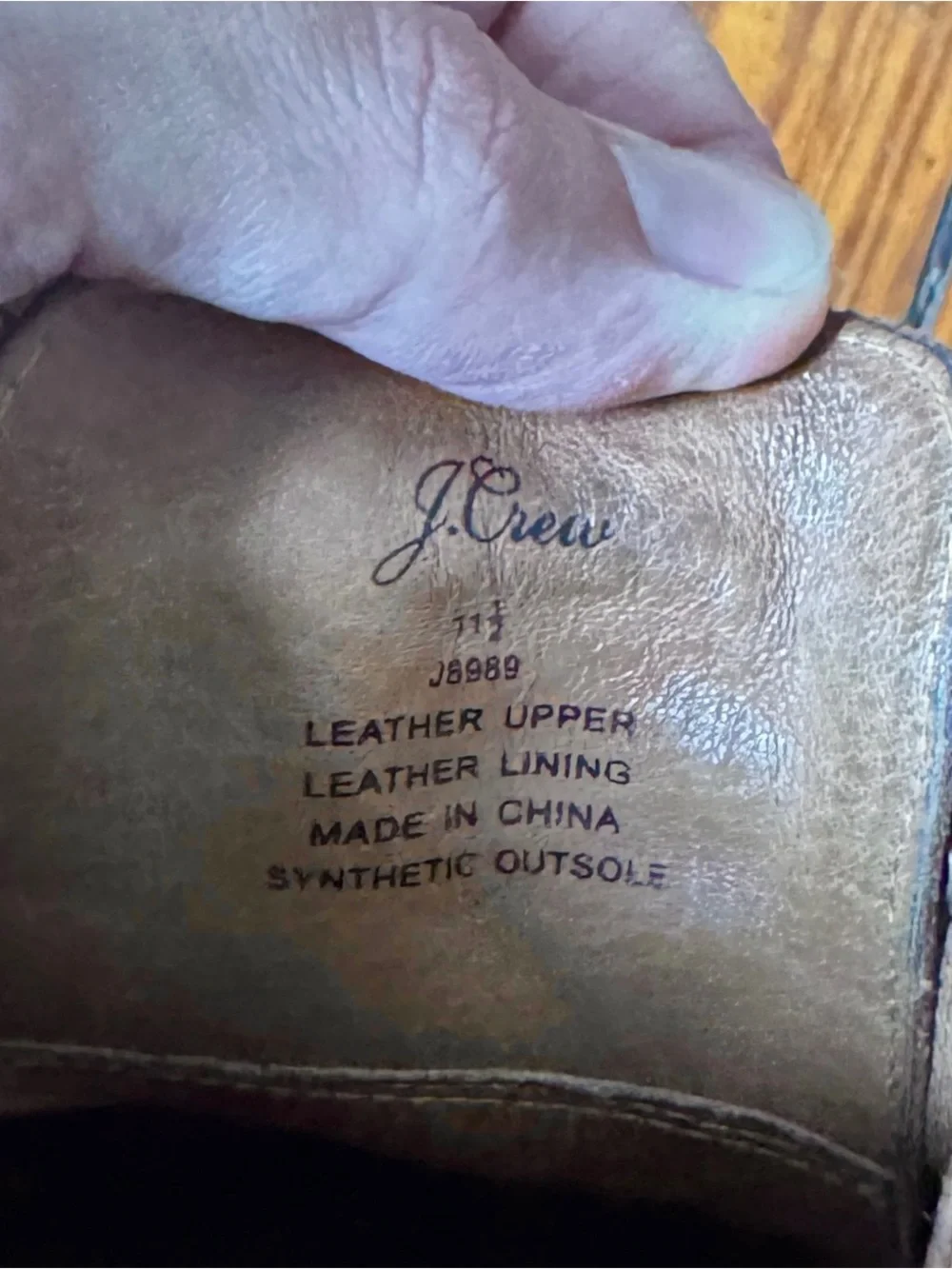 J.Crew Oar Stripe Italian Leather Derby Shoes 11.5 Medium Brown Goodyear Welt